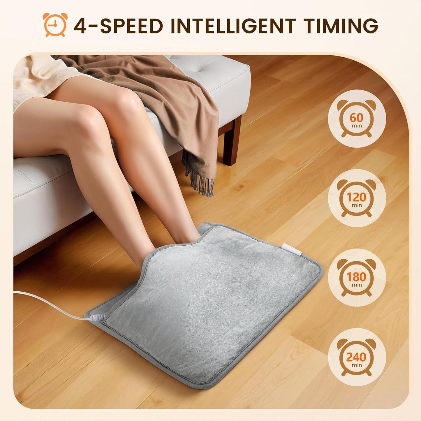Ultra-Soft Heated Foot Warmer – 9-Level Thermal Therapy for Full-Body Relief