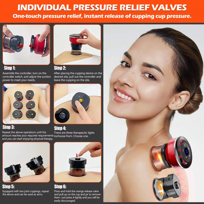 Transform Your Body with the Ultimate 4-in-1 Electric Cupping Massager: 8 Cups, Gua Sha & EMS for Effective Cellulite Reduction and Fat Burning