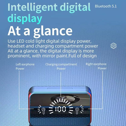 Experience Ultimate Freedom with S20 Wireless Bluetooth Earphones - Smart Touch Control & Digital Display for Gaming and Sports