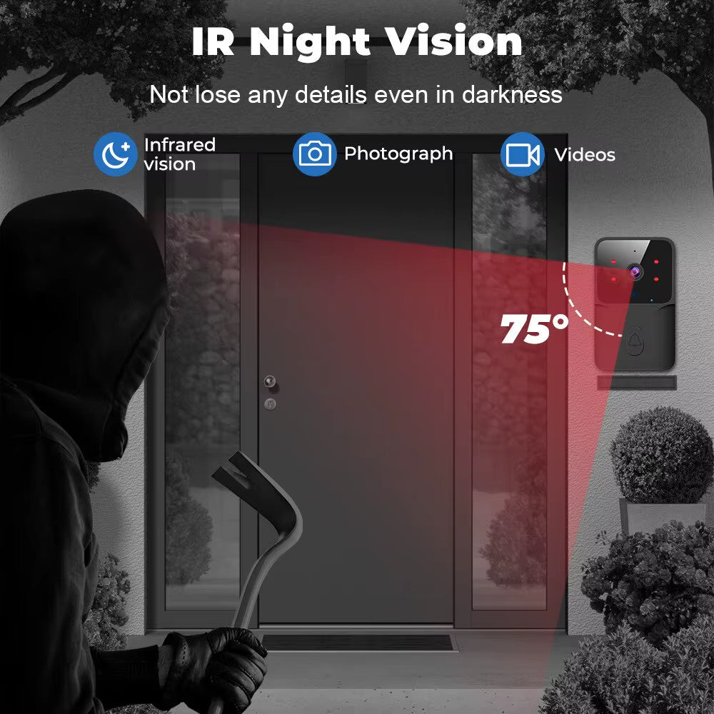 Smart WiFi Video Doorbell — Tuya Compatible with Alexa & Google Assistant