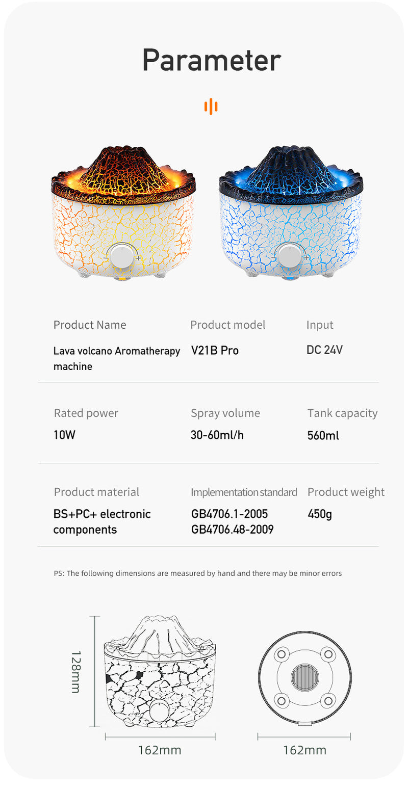 Transform Your Space with the New Creative Volcano Humidifier Aromatherapy Machine - Experience the Magic of Jellyfish Air Flame Diffusion!