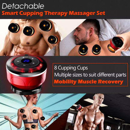 Transform Your Body with the Ultimate 4-in-1 Electric Cupping Massager: 8 Cups, Gua Sha & EMS for Effective Cellulite Reduction and Fat Burning