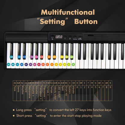 88-Key Electronic Keyboard with Storage Bag for Kids and Adults