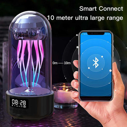 Enchanting 3-in-1 Colorful Jellyfish Lamp: Bluetooth-Compatible Speaker with Clock & Luminous Breathing Light