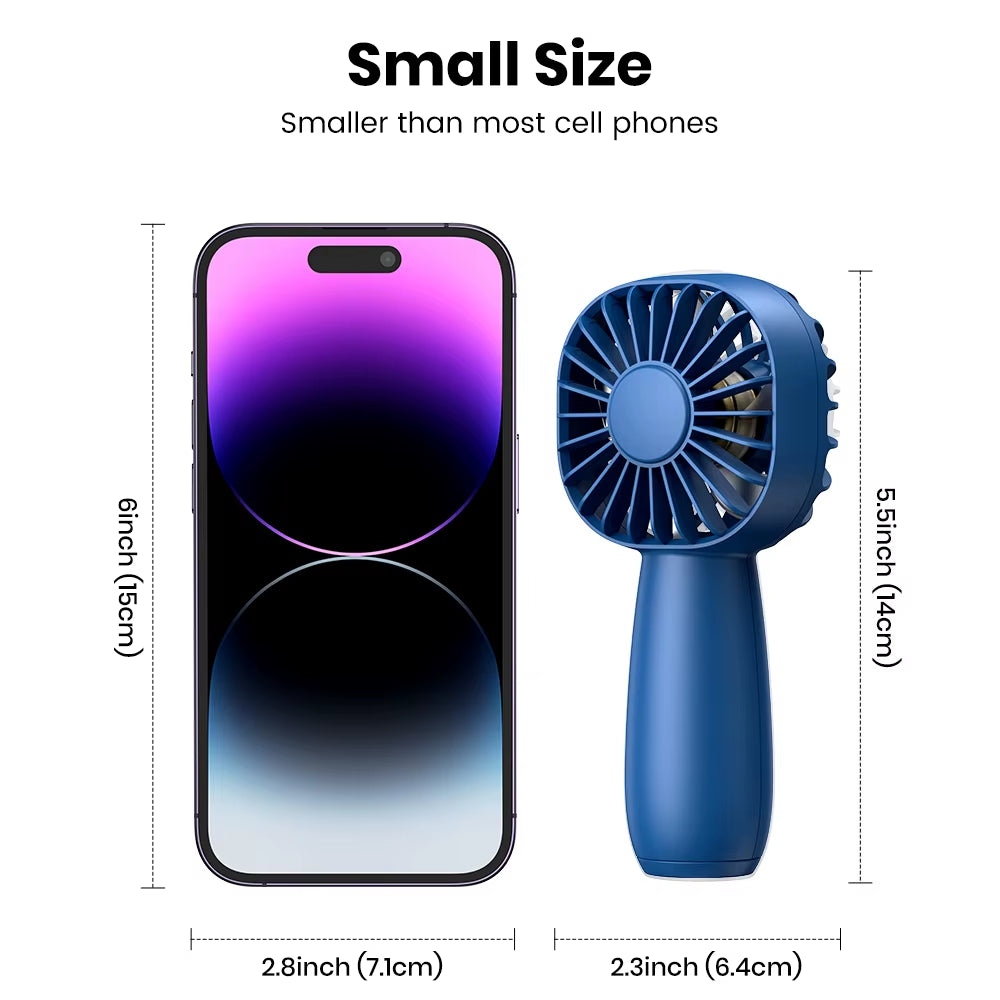 Stay Cool Anywhere with the 1800mAh Mini Portable USB Electric Fan - Rechargeable Handheld Fan with 3 Speed Options for Ultimate Comfort