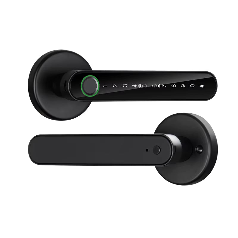 Tuya Smart Fingerprint Electronic Door Lock with Password, Key, Card Unlock, and App Integration