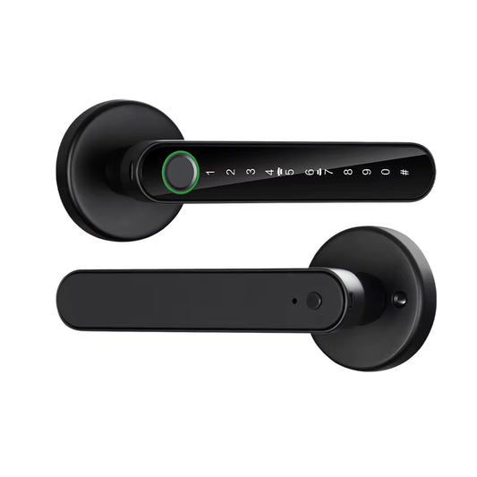 Tuya Smart Fingerprint Electronic Door Lock with Password, Key, Card Unlock, and App Integration