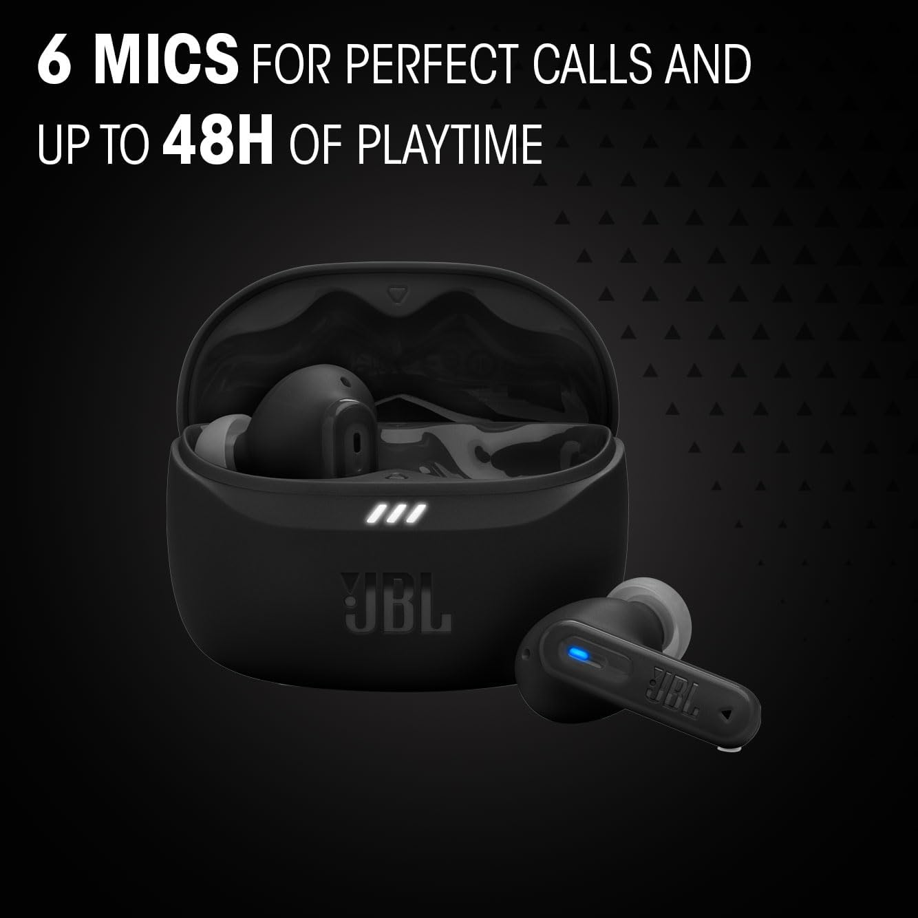 Tune Beam 2 Wireless Noise Cancelling Bluetooth Earbuds – 48 Hours Playtime, IP54 Water & Dust Resistant, Multi-Point Connection – Sleek Black Design for Ultimate Sound Experience