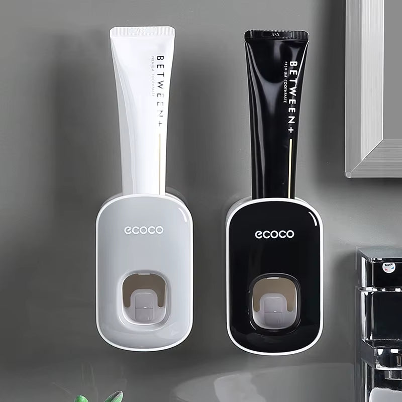 Hands-Free Automatic Toothpaste Dispenser & Wall-Mount Organiser
