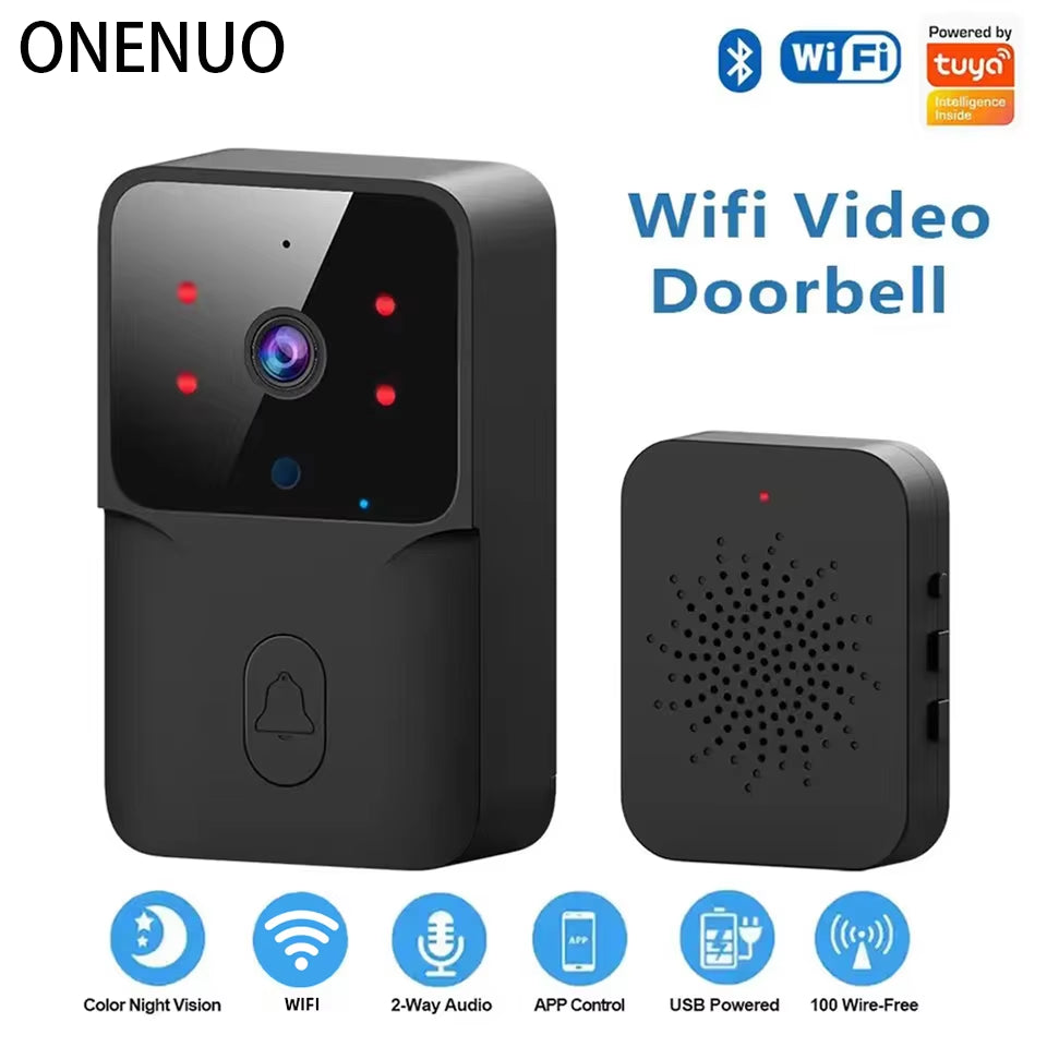 Smart WiFi Video Doorbell — Tuya Compatible with Alexa & Google Assistant