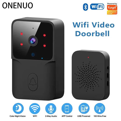 Smart WiFi Video Doorbell — Tuya Compatible with Alexa & Google Assistant