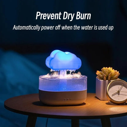 Transform Your Space with the Rain Cloud Night Light Humidifier – A Soothing Aromatherapy Experience with Colorful LED Lights and Gentle Rain Sounds