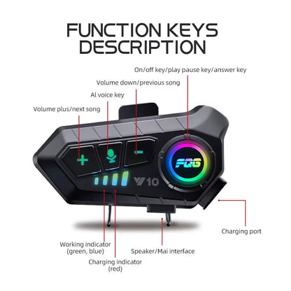 Revolutionary Bluetooth 5.3 Helmet Headset - Wireless, Waterproof, and Perfect for Hands-Free Calls and Music on Your Motorcycle!