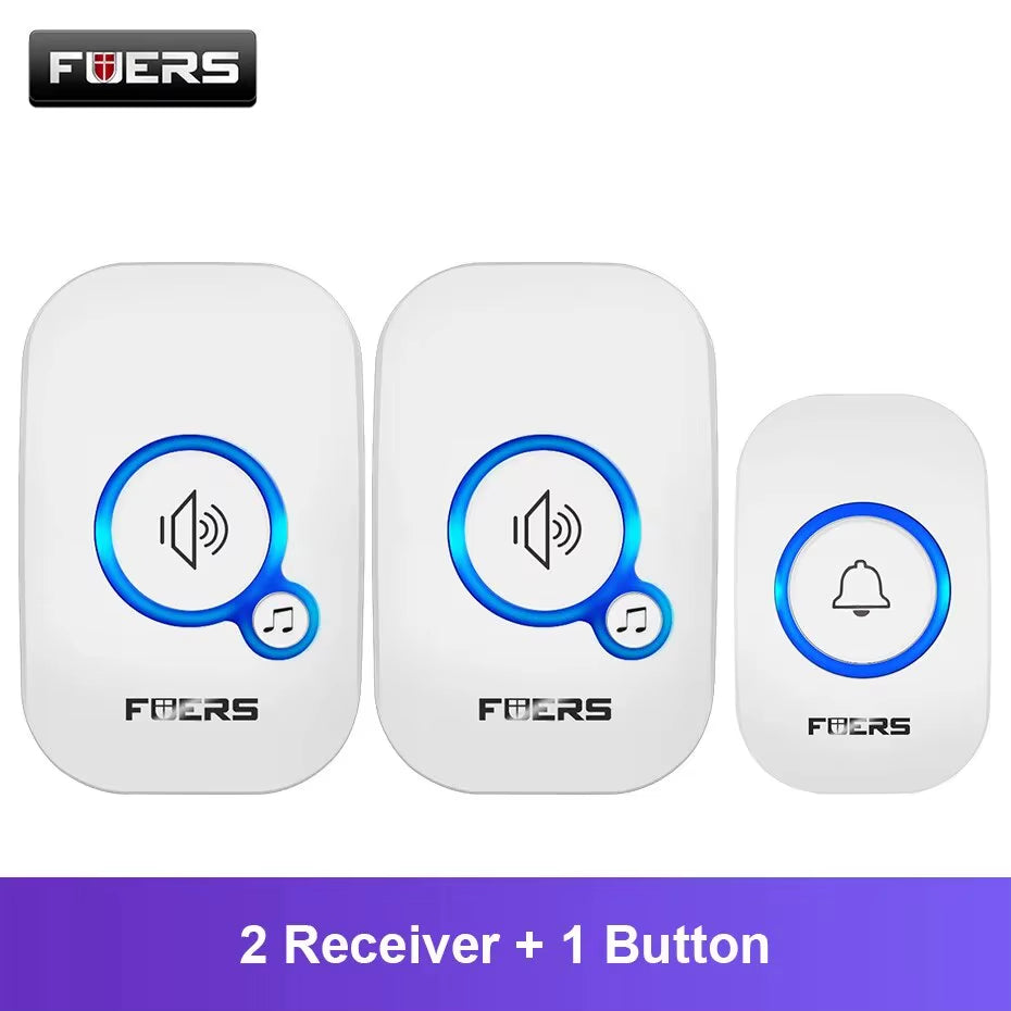 Modern Home Wireless Doorbell | Waterproof Design & LED Visual Alert
