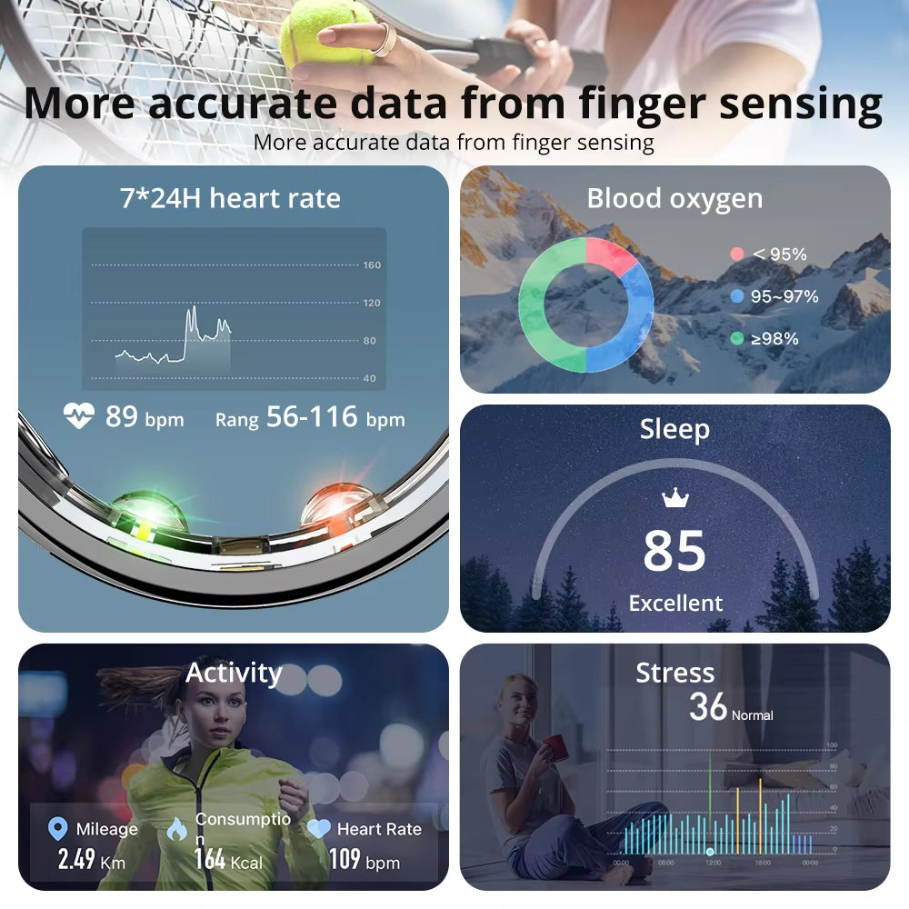 NovaRing™ R10: Professional Smart Ring with Health Tracking & Portable Charging Case