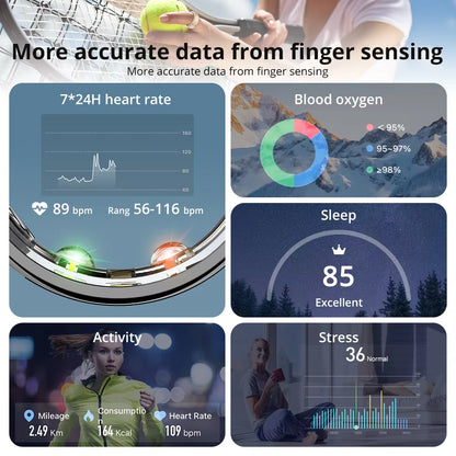NovaRing™ R10: Professional Smart Ring with Health Tracking & Portable Charging Case