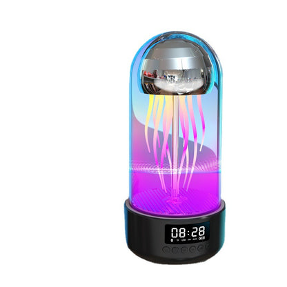 Enchanting 3-in-1 Colorful Jellyfish Lamp: Bluetooth-Compatible Speaker with Clock & Luminous Breathing Light