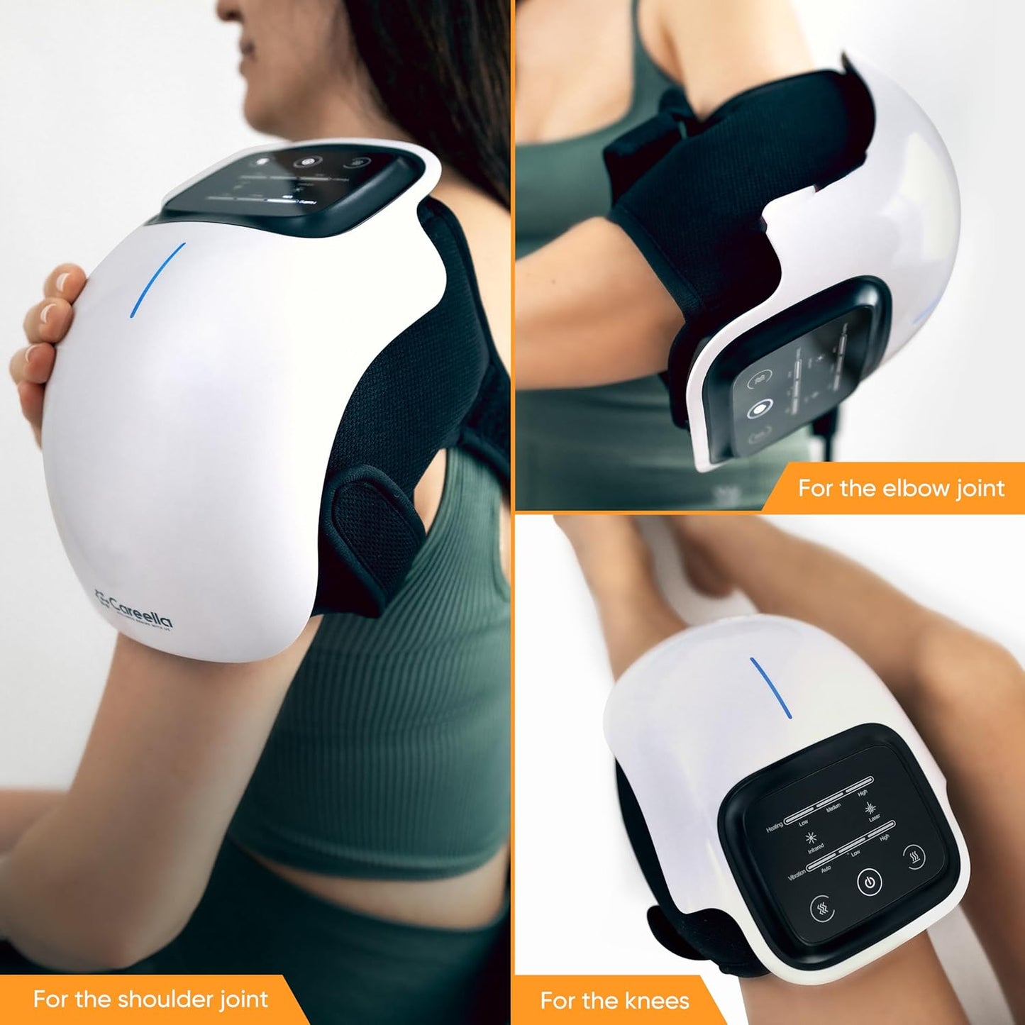 Wireless Knee Massager – Heated, Rechargeable, Adjustable Brace with Smart Vibration, & Gentle Light – Cordless Comfort Device for Knees & Joints – Portable Relaxation Equipment
