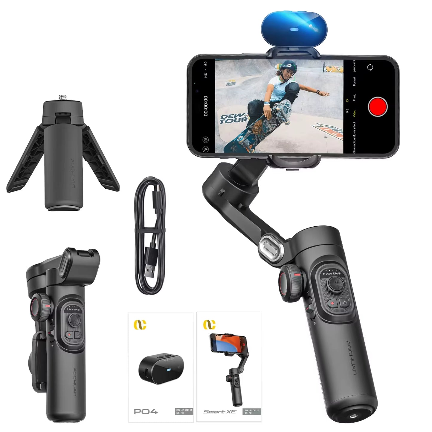 Capture Every Moment with the VlogPro™ SmartXE: The Ultimate 3-Axis AI Face-Tracking Gimbal & Smartphone Stabiliser