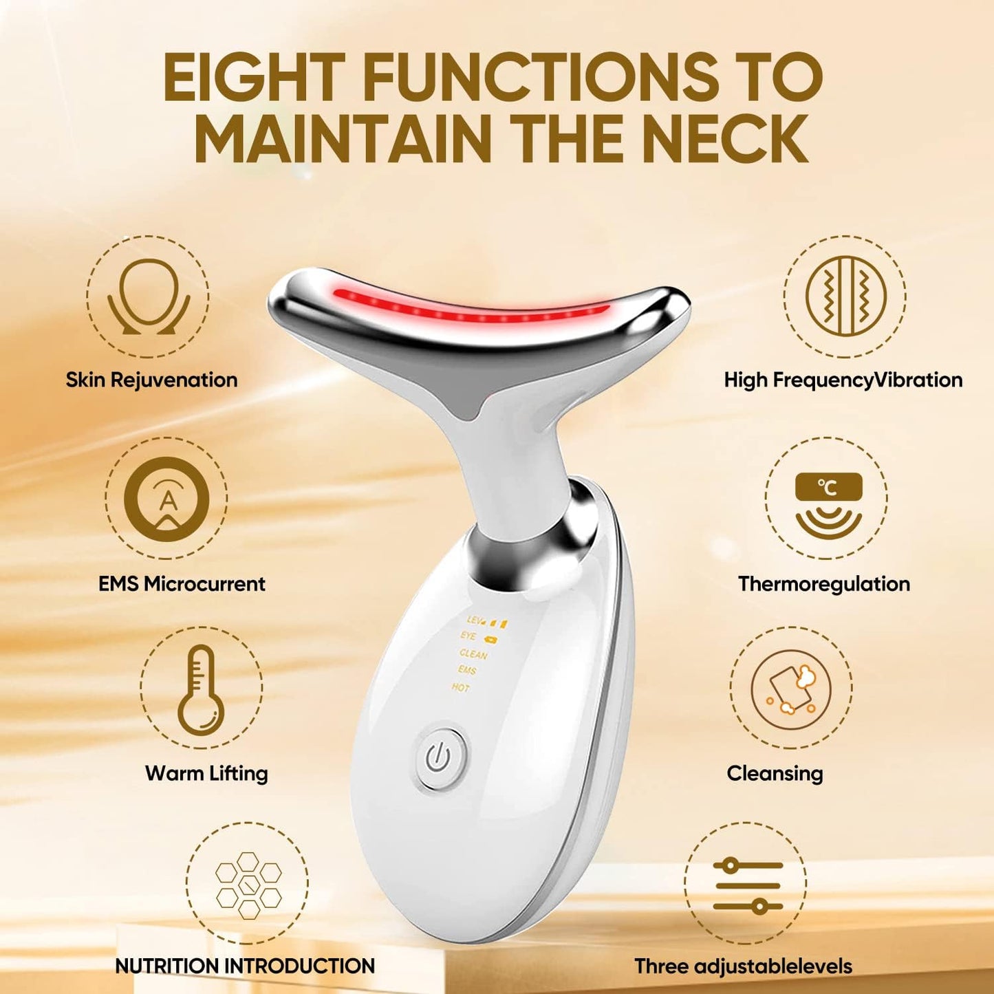 Revitalize Your Skin with the Electric Face Massager - High Frequency Vibration Device for Firming and Wrinkle Removal with 3 Light Modes