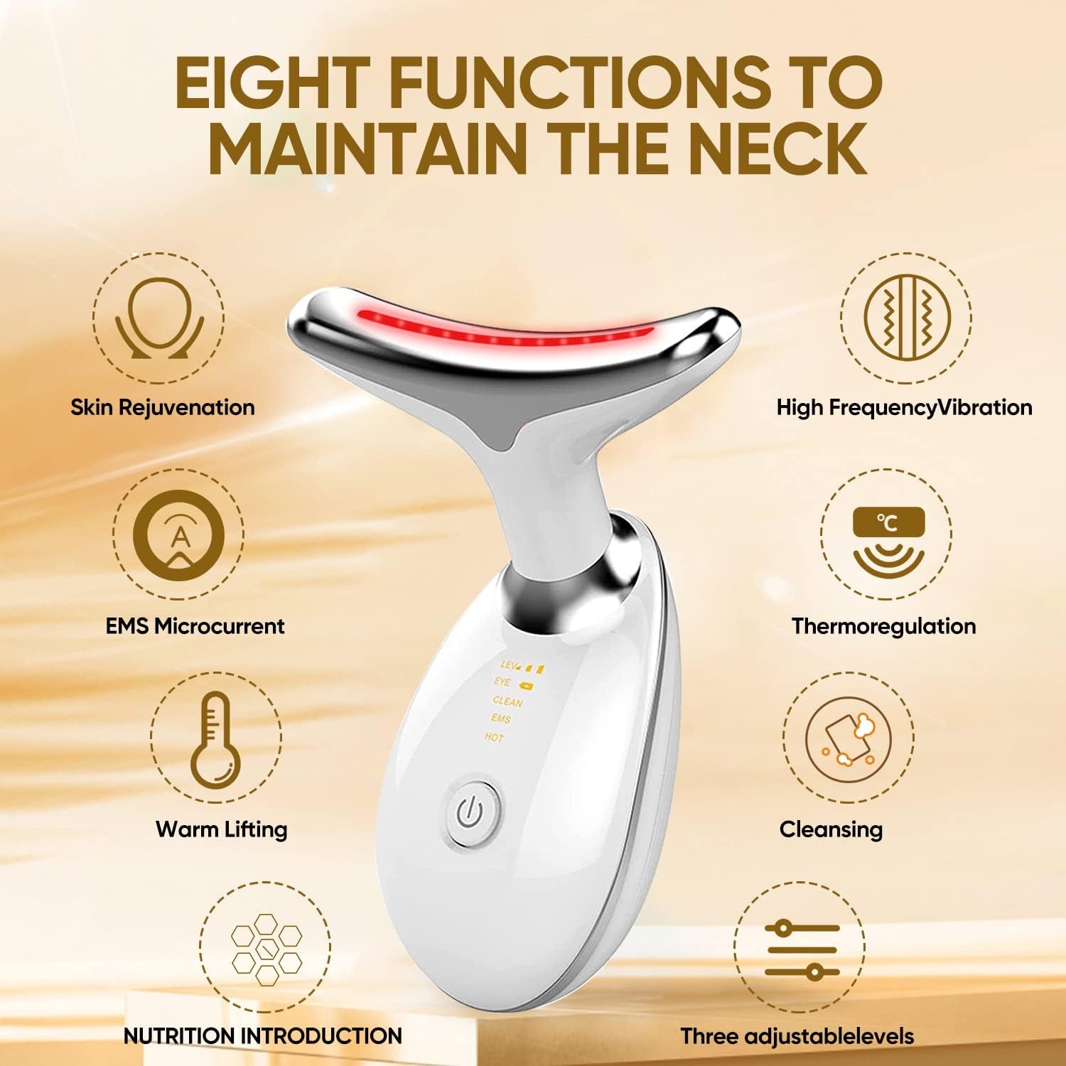 Revitalize Your Skin with the Electric Face Massager - High Frequency Vibration Device for Firming and Wrinkle Removal with 3 Light Modes