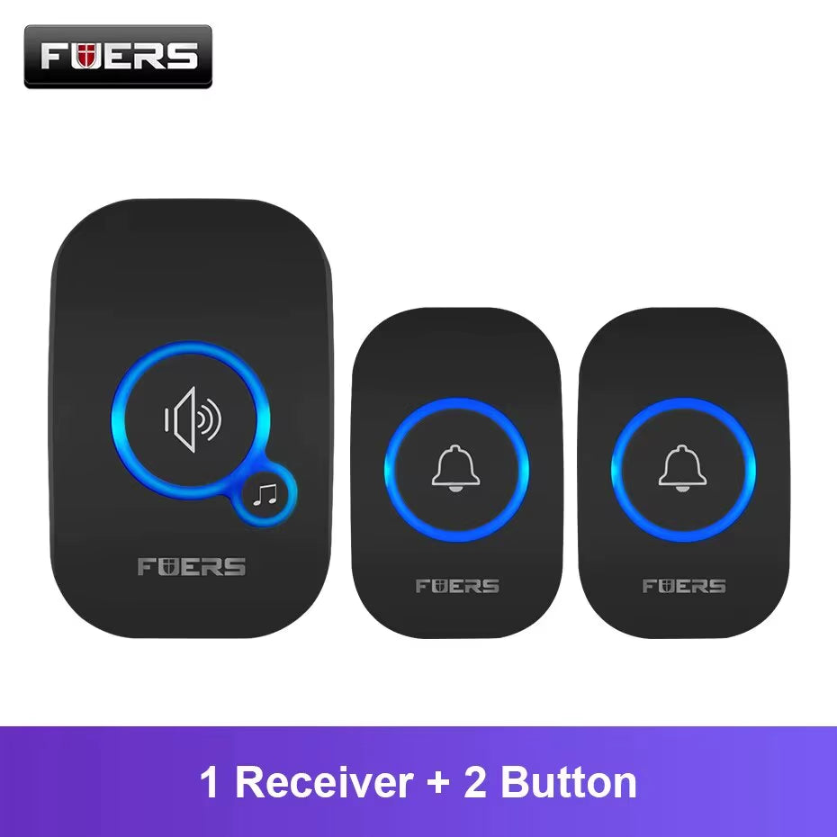 Modern Home Wireless Doorbell | Waterproof Design & LED Visual Alert