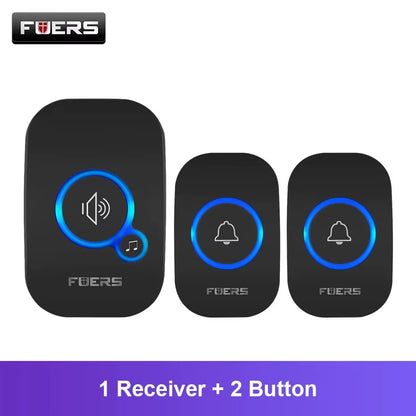 Modern Home Wireless Doorbell | Waterproof Design & LED Visual Alert