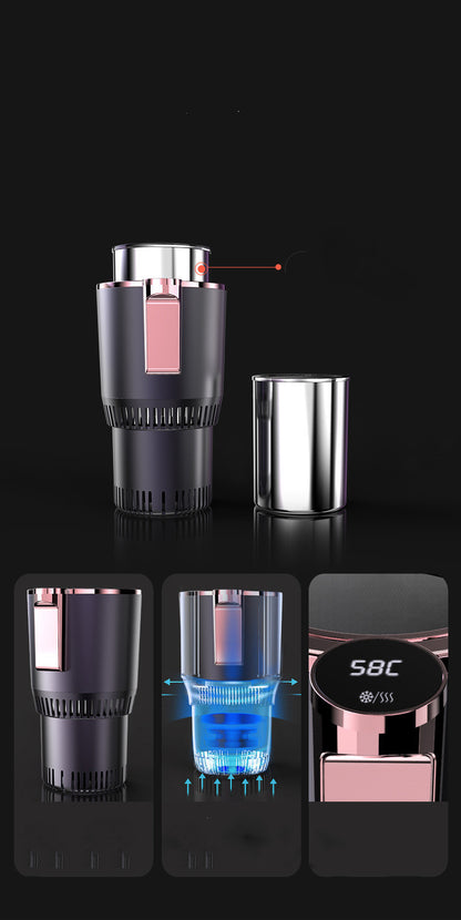 Stay Cozy on the Go: Intelligent 2-in-1 Car Cup Warmer and Cooler with Smart Display