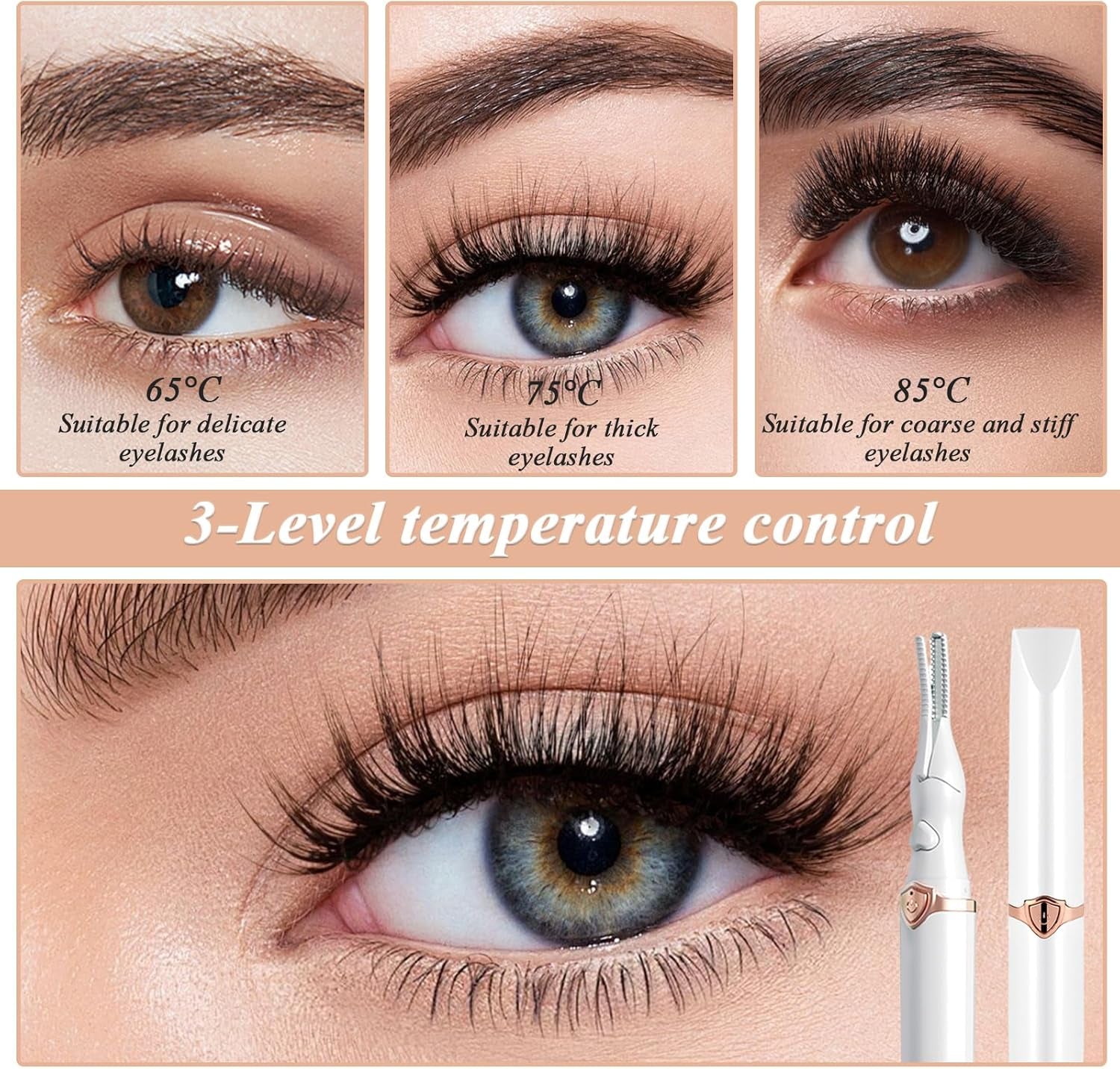 Professional Heated Eyelash Curler | 24-Hour Long-Lasting Lift
