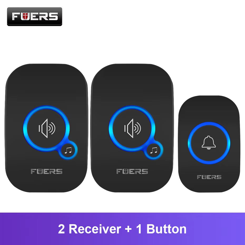 Modern Home Wireless Doorbell | Waterproof Design & LED Visual Alert