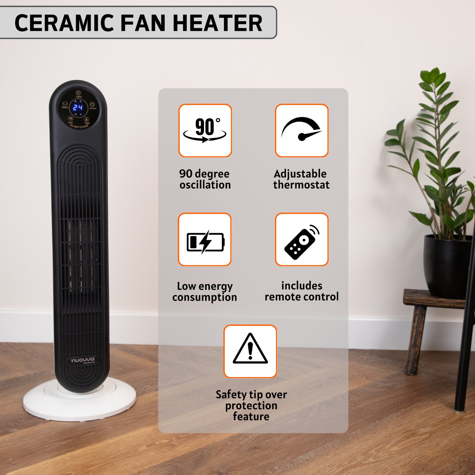 Nuovva Energy-Efficient Ceramic Tower Fan and Heater