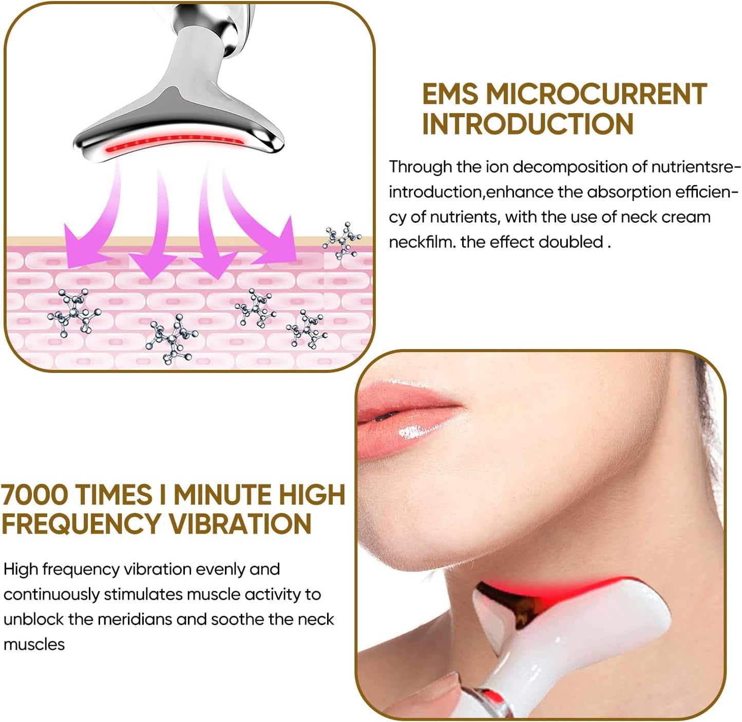 Revitalize Your Skin with the Electric Face Massager - High Frequency Vibration Device for Firming and Wrinkle Removal with 3 Light Modes
