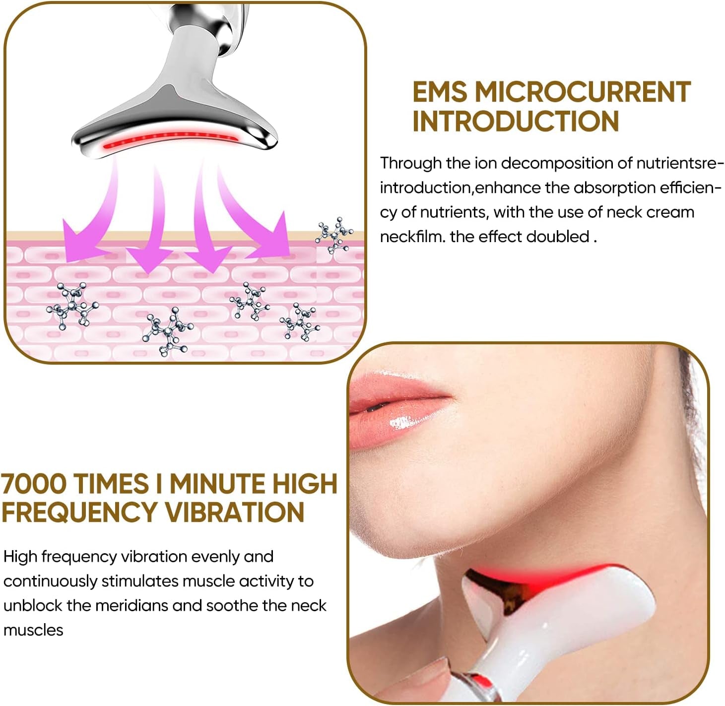 Revitalize Your Skin with the Electric Face Massager - High Frequency Vibration Device for Firming and Wrinkle Removal with 3 Light Modes