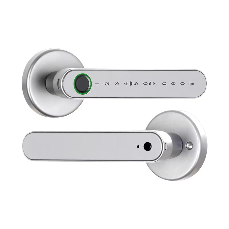 Tuya Smart Fingerprint Electronic Door Lock with Password, Key, Card Unlock, and App Integration