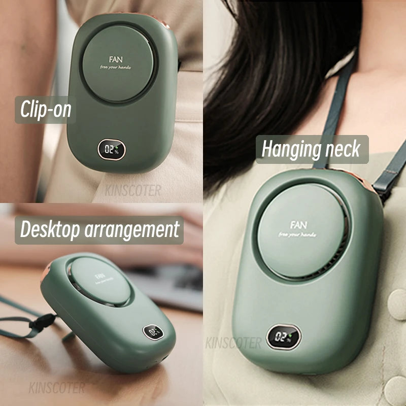 Portable Bladeless Neck Fan - USB Rechargeable Hands-Free Cooling Fan for Outdoor