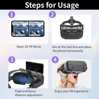 Pro-Vision VR Helmet – Ultra-HD 3D Virtual Reality Glasses for Mobile