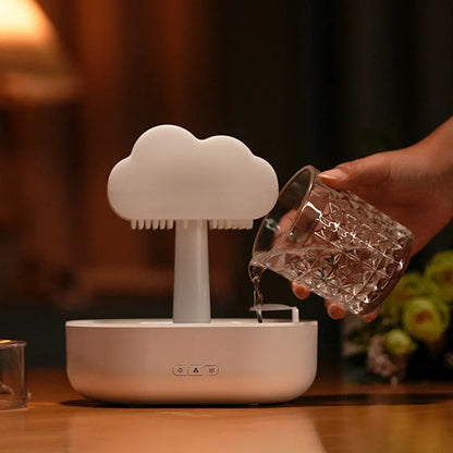 Transform Your Space with the Rain Cloud Night Light Humidifier – A Soothing Aromatherapy Experience with Colorful LED Lights and Gentle Rain Sounds