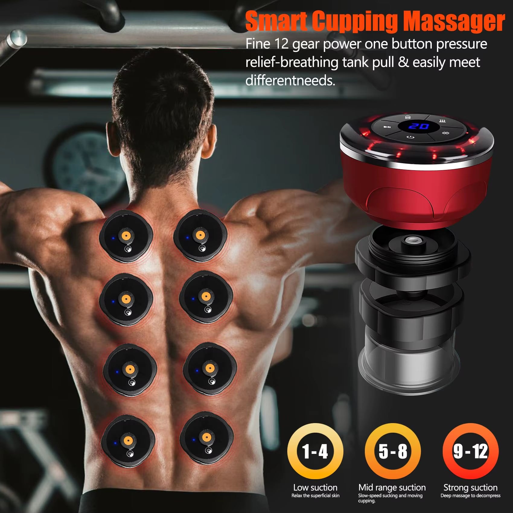 Transform Your Body with the Ultimate 4-in-1 Electric Cupping Massager: 8 Cups, Gua Sha & EMS for Effective Cellulite Reduction and Fat Burning