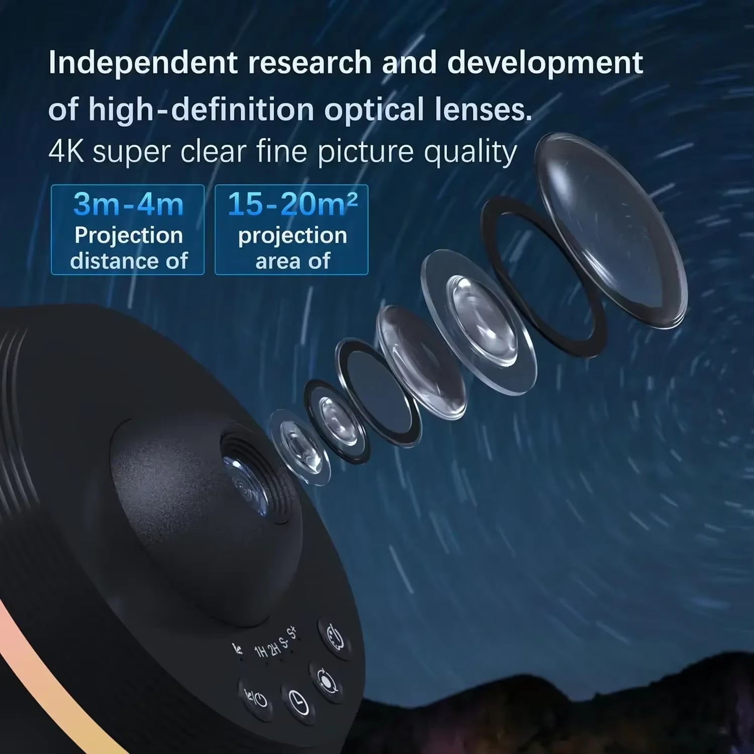LED Night Light Galaxy Star Projector 4K HD 13 in 1 Planetarium Projector 360° Rotation for Bedroom Decor 