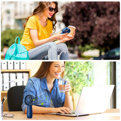 Stay Cool Anywhere with the 1800mAh Mini Portable USB Electric Fan - Rechargeable Handheld Fan with 3 Speed Options for Ultimate Comfort