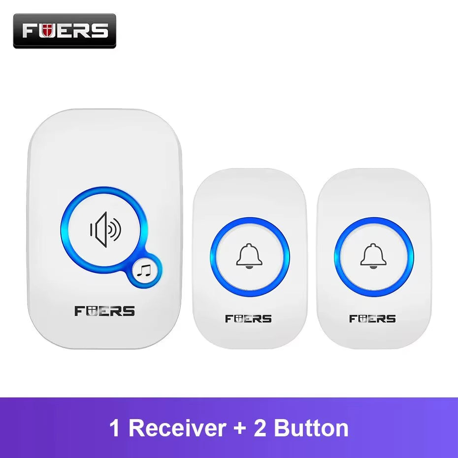 Modern Home Wireless Doorbell | Waterproof Design & LED Visual Alert