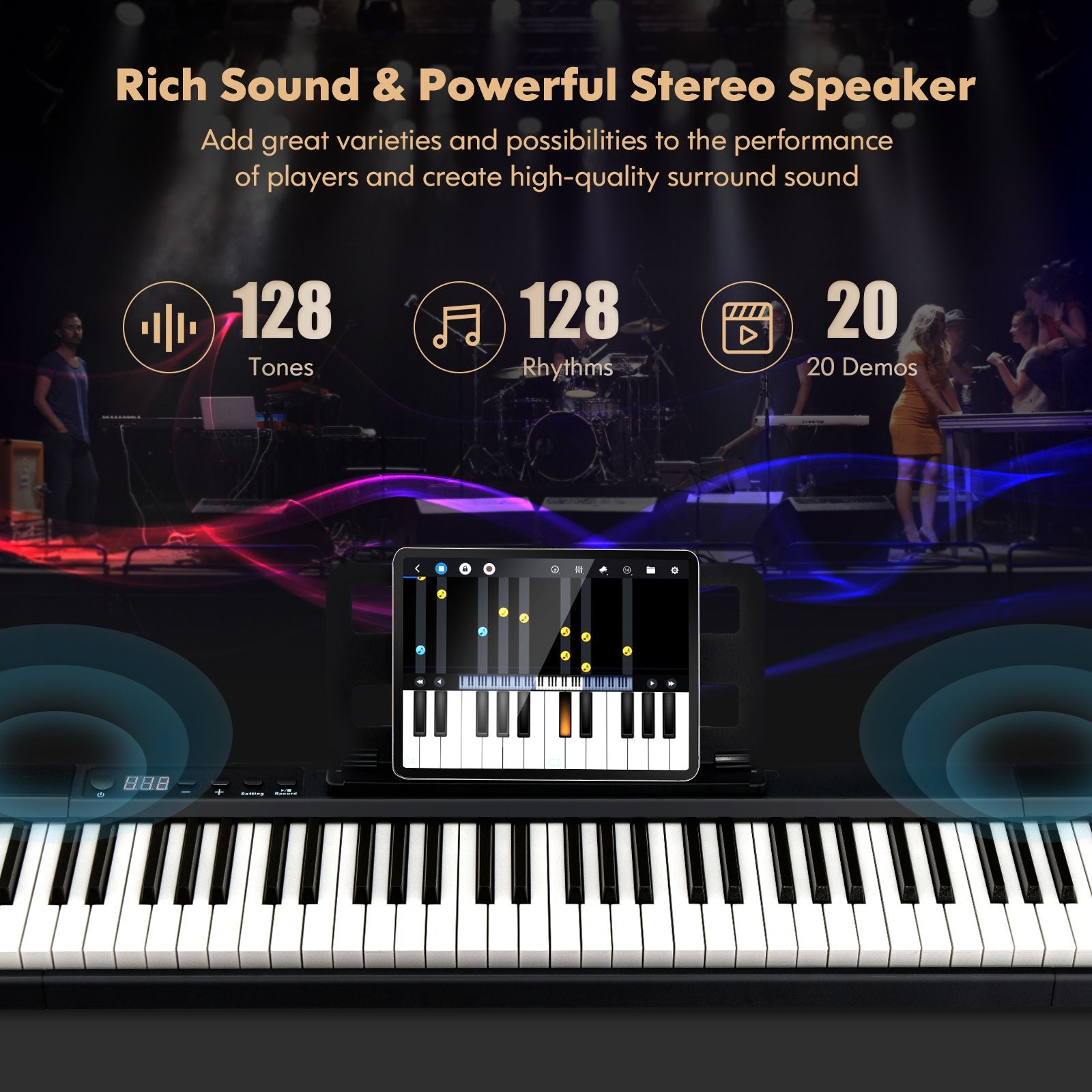 88-Key Electronic Keyboard with Storage Bag for Kids and Adults