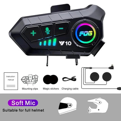 Revolutionary Bluetooth 5.3 Helmet Headset - Wireless, Waterproof, and Perfect for Hands-Free Calls and Music on Your Motorcycle!