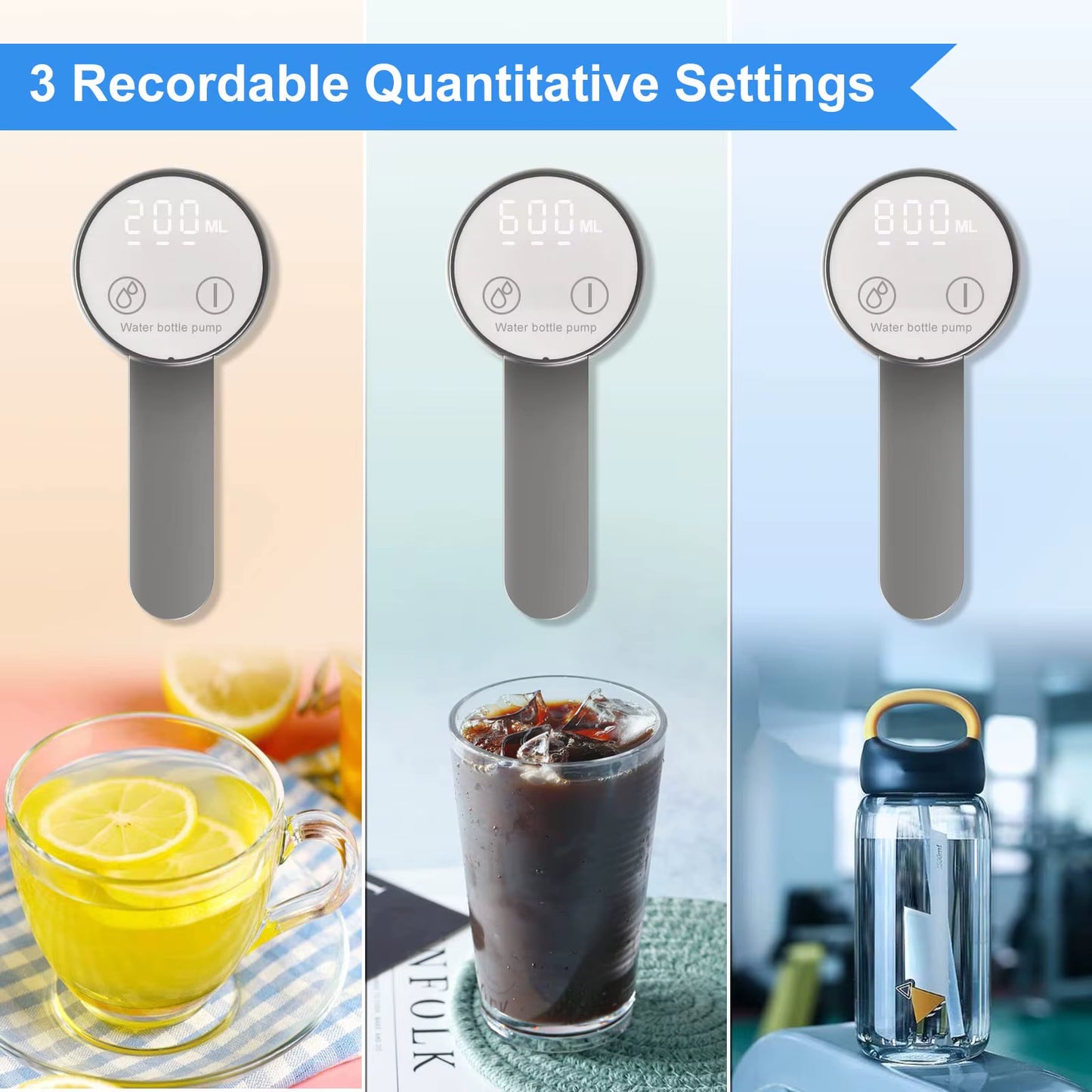 Smart LED Foldable Water Dispenser – Touch Control & Precision Volume