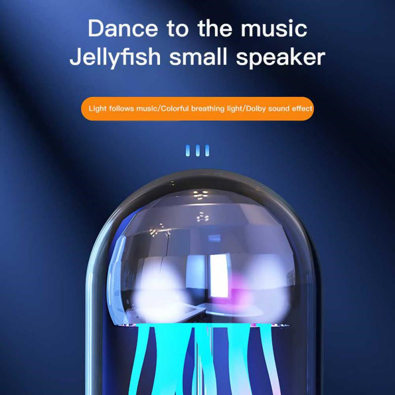 Enchanting 3-in-1 Colorful Jellyfish Lamp: Bluetooth-Compatible Speaker with Clock & Luminous Breathing Light