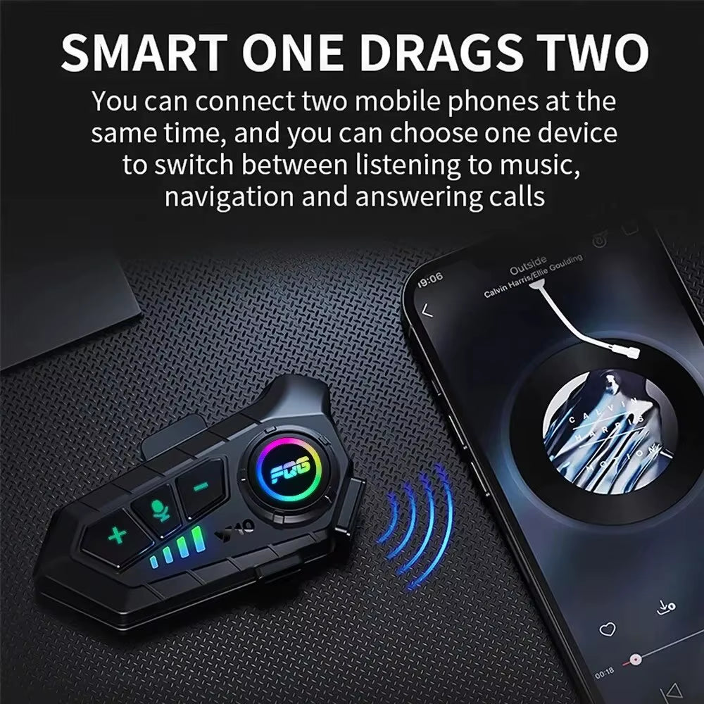 Revolutionary Bluetooth 5.3 Helmet Headset - Wireless, Waterproof, and Perfect for Hands-Free Calls and Music on Your Motorcycle!