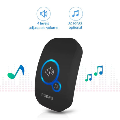 Modern Home Wireless Doorbell | Waterproof Design & LED Visual Alert