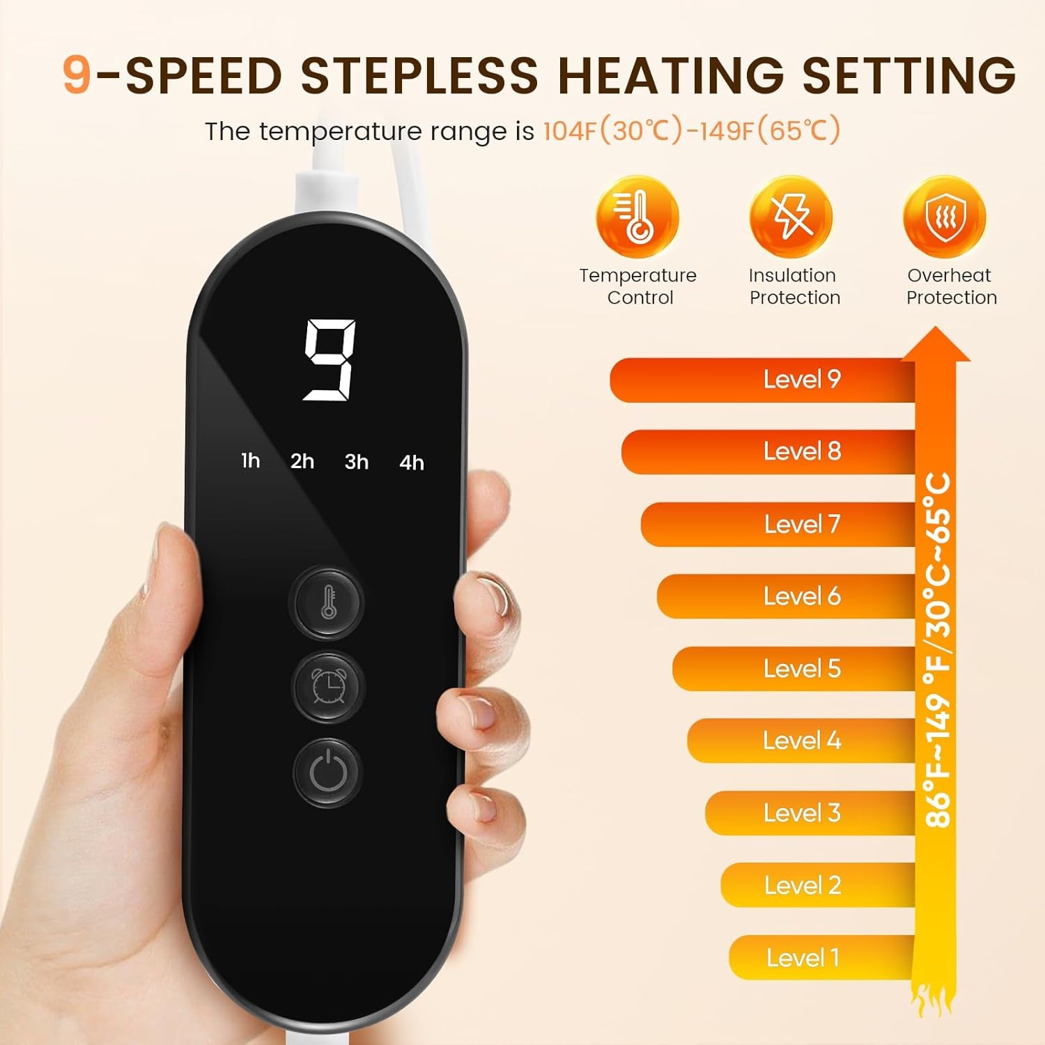 Ultra-Soft Heated Foot Warmer – 9-Level Thermal Therapy for Full-Body Relief