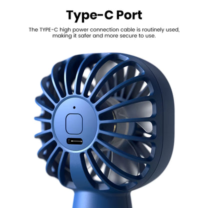 Stay Cool Anywhere with the 1800mAh Mini Portable USB Electric Fan - Rechargeable Handheld Fan with 3 Speed Options for Ultimate Comfort