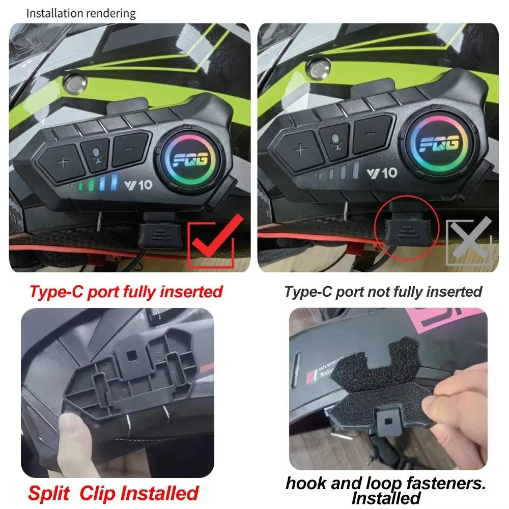 Revolutionary Bluetooth 5.3 Helmet Headset - Wireless, Waterproof, and Perfect for Hands-Free Calls and Music on Your Motorcycle!